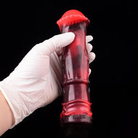 5.58in 7.17in Silicone Horse Cock Sleeve Cock Ring Hollow Vibrating Dildo