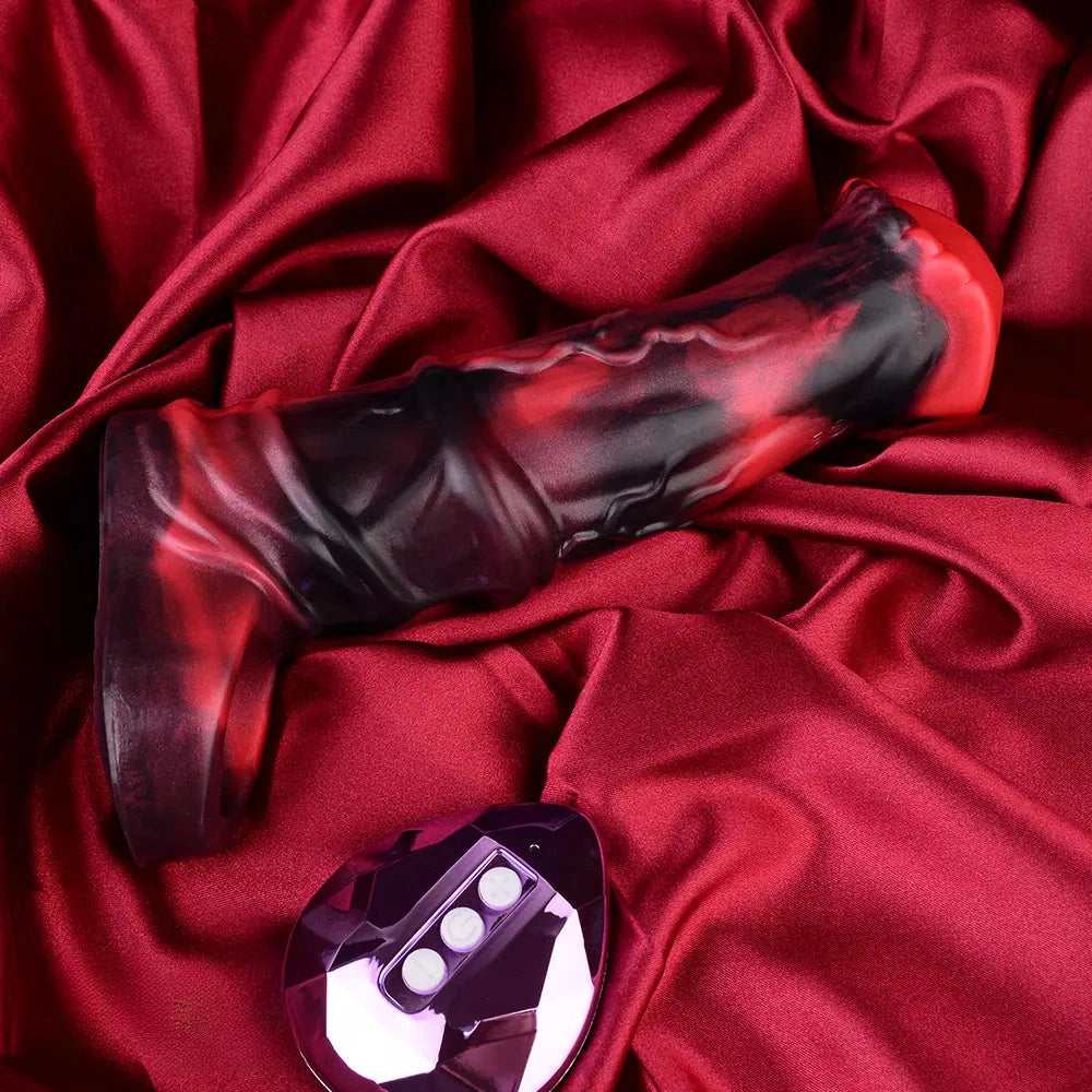 5.58in 7.17in Silicone Horse Cock Sleeve Cock Ring Hollow Vibrating Dildo