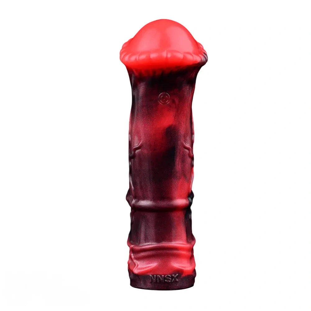 5.58in 7.17in Silicone Horse Cock Sleeve Cock Ring Hollow Vibrating Dildo
