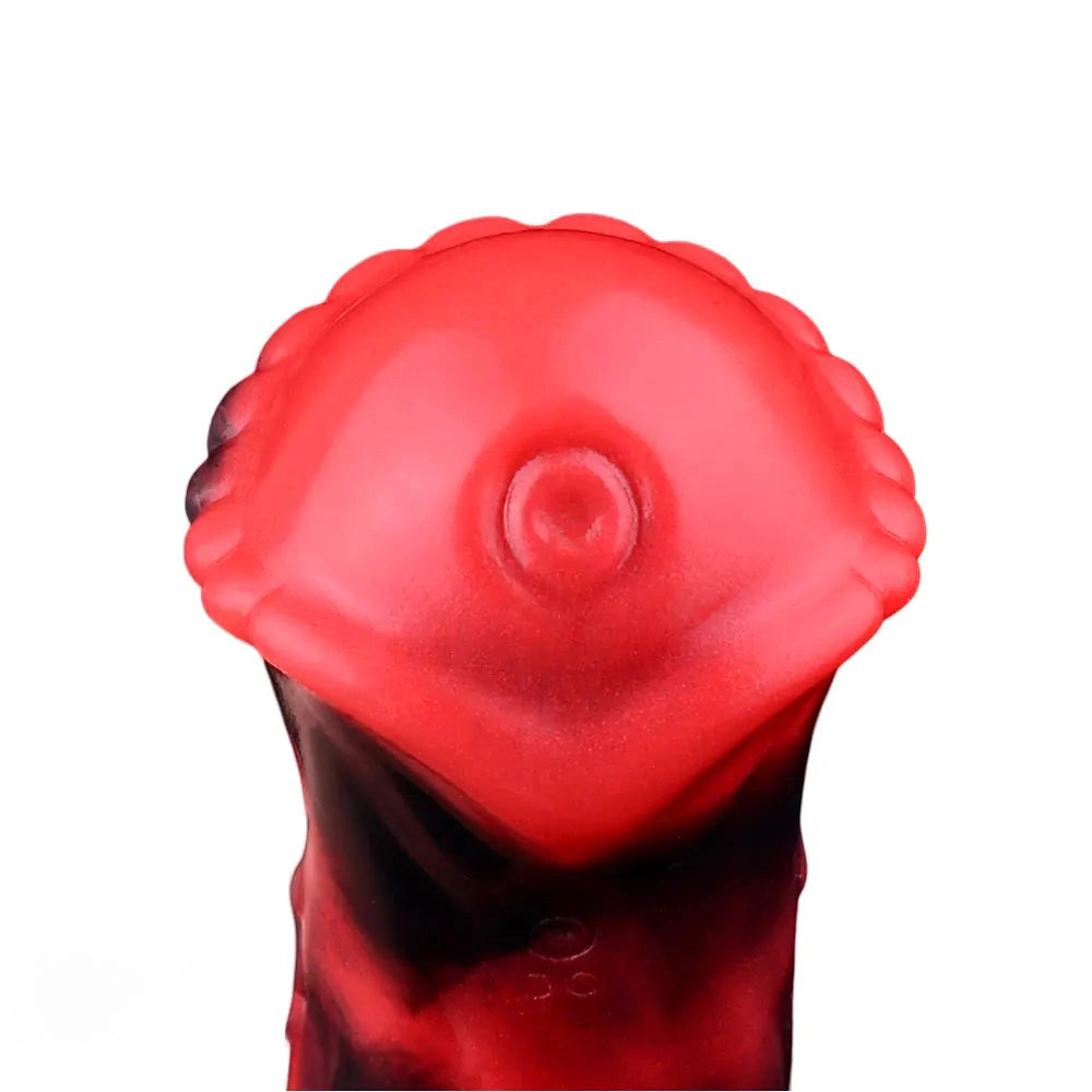 5.58in 7.17in Silicone Horse Cock Sleeve Cock Ring Hollow Vibrating Dildo