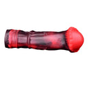 5.58in 7.17in Silicone Horse Cock Sleeve Cock Ring Hollow Vibrating Dildo