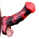 5.58in 7.17in Silicone Horse Cock Sleeve Cock Ring Hollow Vibrating Dildo