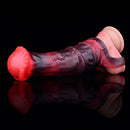 5.58in 7.17in Silicone Horse Cock Sleeve Cock Ring Hollow Vibrating Dildo