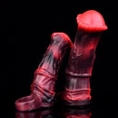 5.58in 7.17in Silicone Horse Cock Sleeve Cock Ring Hollow Vibrating Dildo