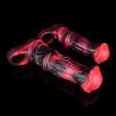 5.58in 7.17in Silicone Horse Cock Sleeve Cock Ring Hollow Vibrating Dildo