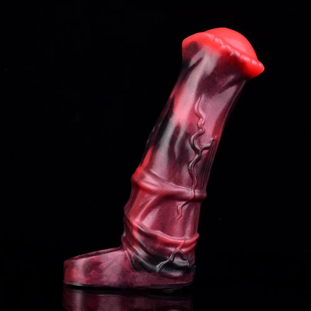 5.58in 7.17in Silicone Horse Cock Sleeve Cock Ring Hollow Vibrating Dildo