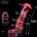 5.58in 7.17in Silicone Horse Cock Sleeve Cock Ring Hollow Vibrating Dildo