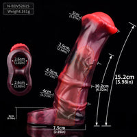 5.58in 7.17in Silicone Horse Cock Sleeve Cock Ring Hollow Vibrating Dildo
