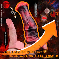 5.58in 7.17in Silicone Horse Cock Sleeve Cock Ring Hollow Vibrating Dildo