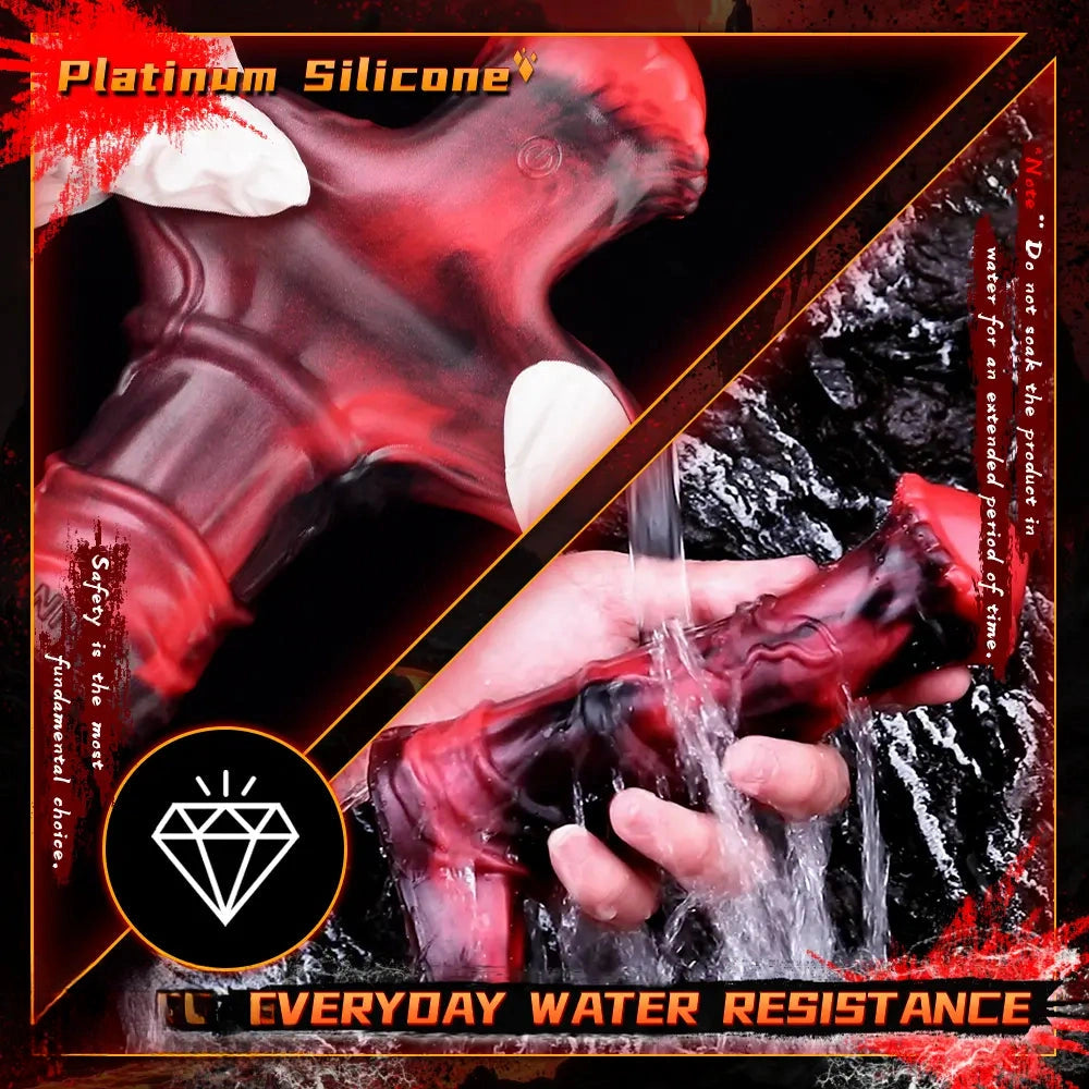 5.58in 7.17in Silicone Horse Cock Sleeve Cock Ring Hollow Vibrating Dildo