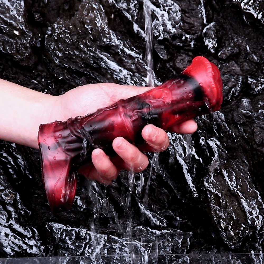 5.58in 7.17in Silicone Horse Cock Sleeve Vibrating Hollow Waterproof Dildo