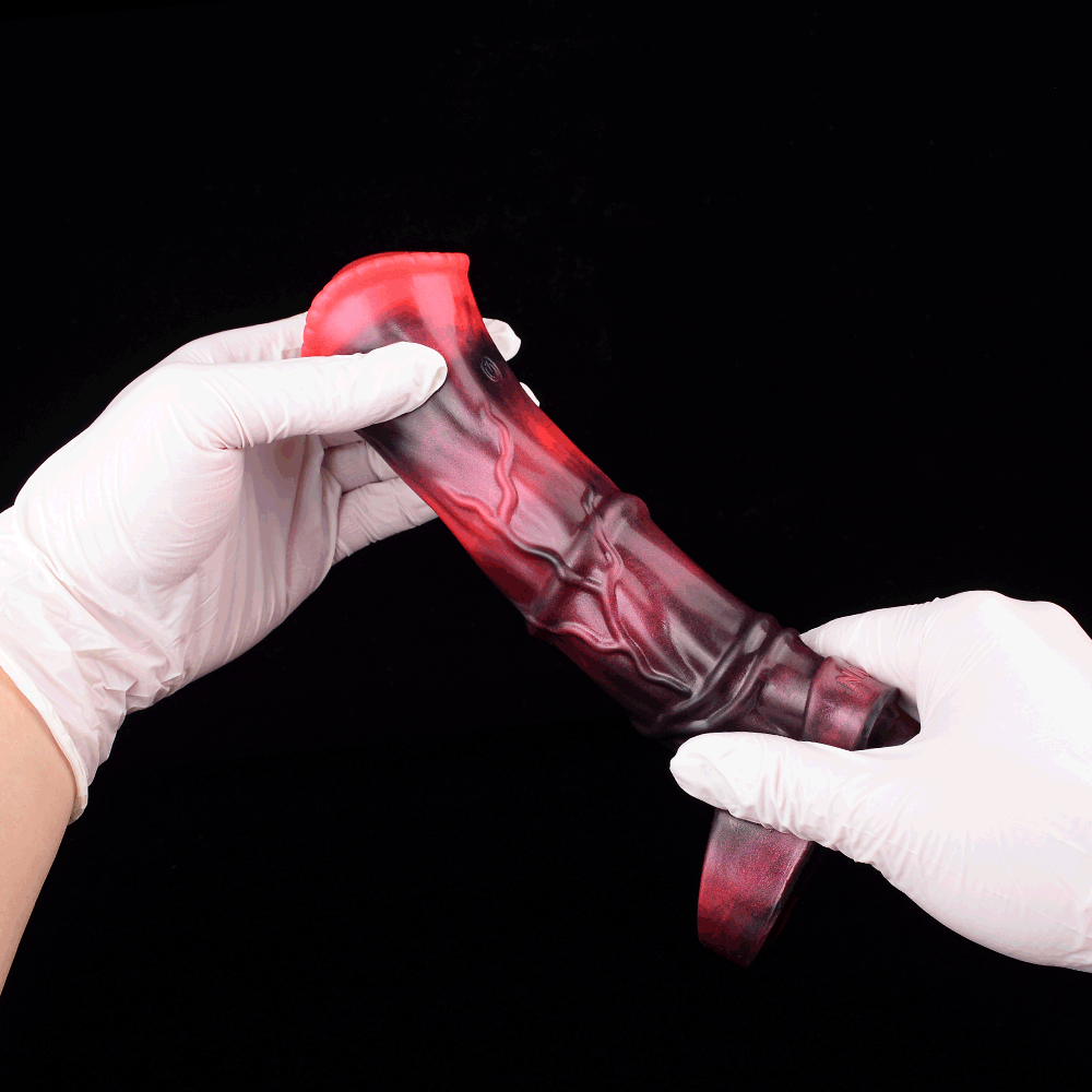 5.58in 7.17in Silicone Horse Cock Sleeve Vibrating Hollow Waterproof Dildo
