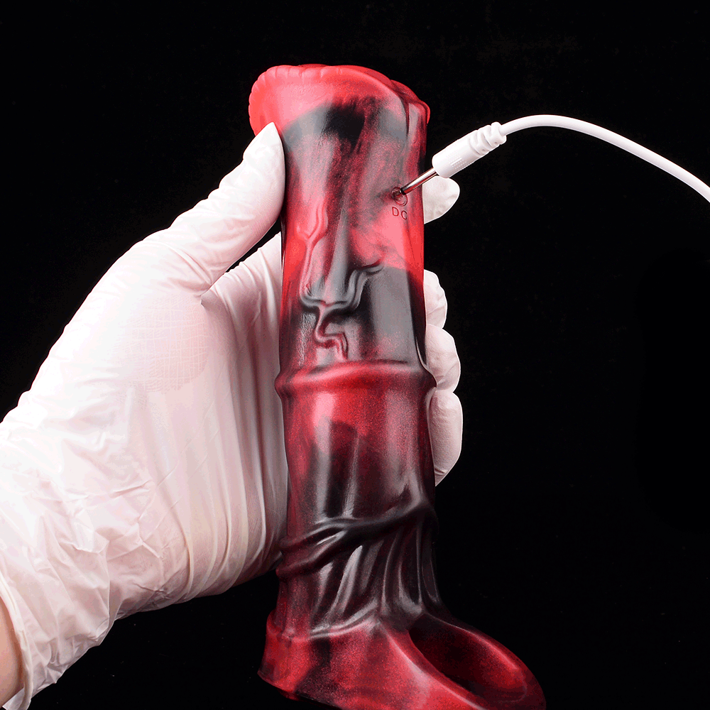 5.58in 7.17in Silicone Horse Cock Sleeve Vibrating Hollow Waterproof Dildo
