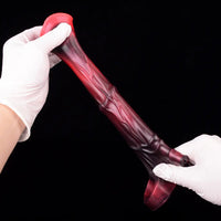 5.58in 7.17in Silicone Horse Cock Sleeve Vibrating Hollow Waterproof Dildo