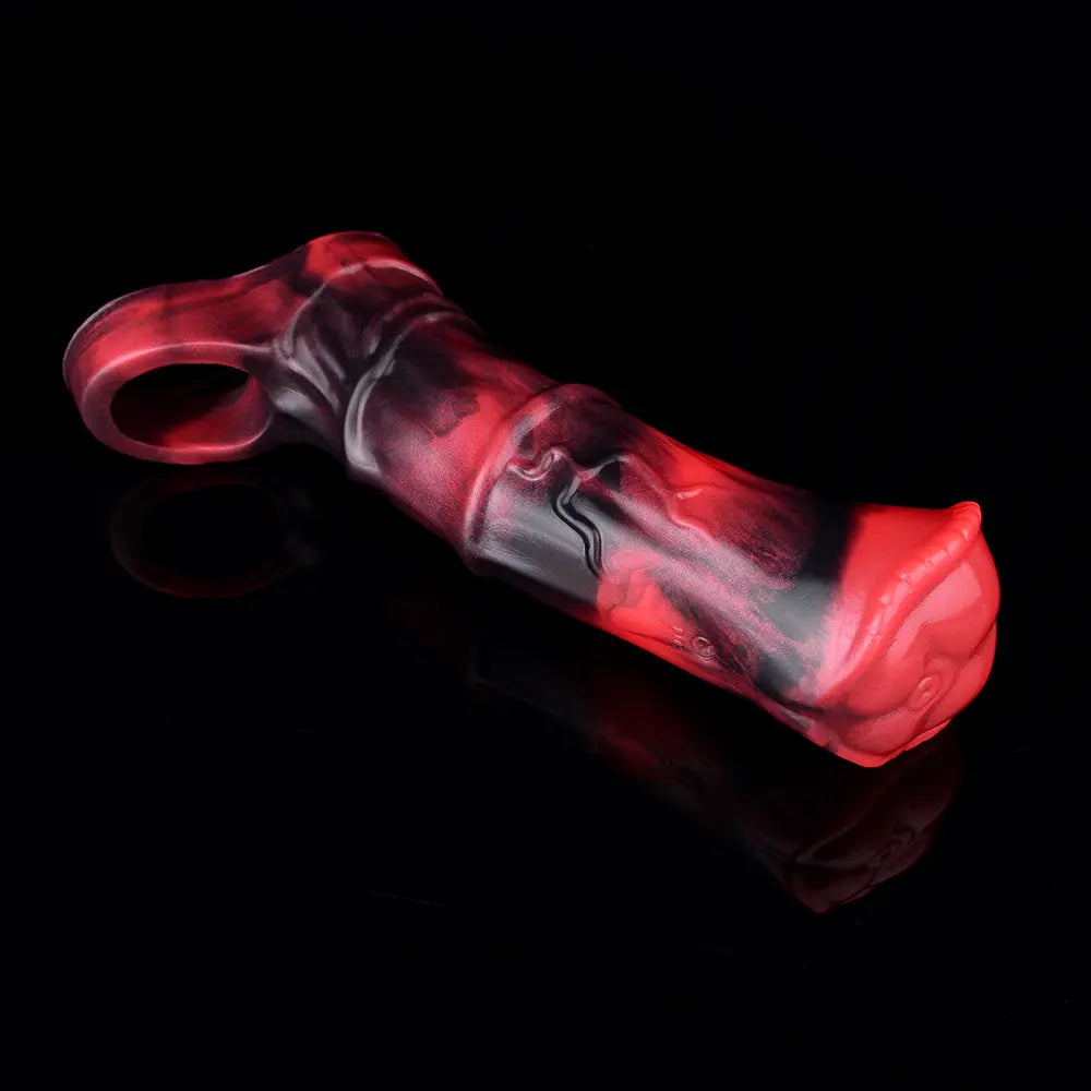 5.58in 7.17in Silicone Horse Cock Sleeve Vibrating Hollow Waterproof Dildo