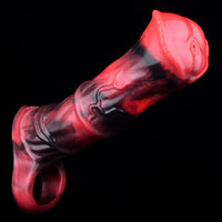 5.58in 7.17in Silicone Horse Cock Sleeve Vibrating Hollow Waterproof Dildo