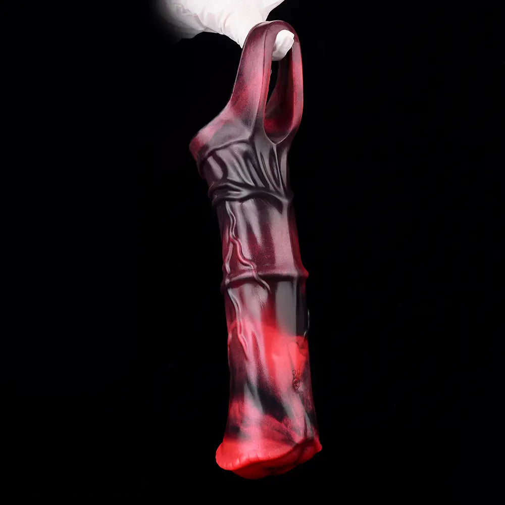 5.58in 7.17in Silicone Horse Cock Sleeve Vibrating Hollow Waterproof Dildo
