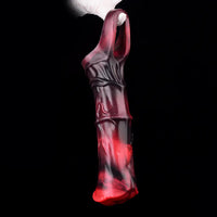 5.58in 7.17in Silicone Horse Cock Sleeve Vibrating Hollow Waterproof Dildo