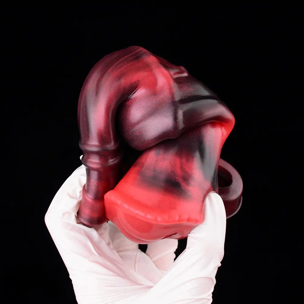 5.58in 7.17in Silicone Horse Cock Sleeve Vibrating Hollow Waterproof Dildo