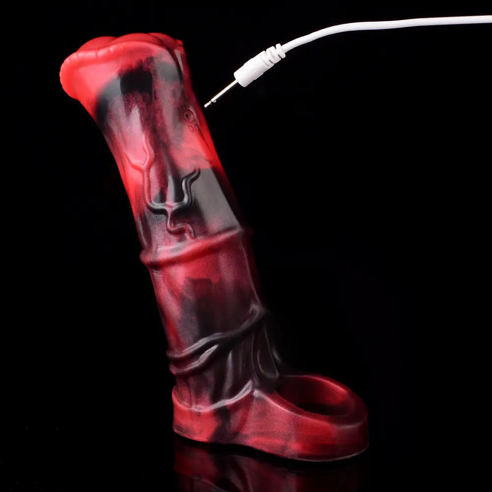 5.58in 7.17in Silicone Horse Cock Sleeve Vibrating Hollow Waterproof Dildo