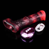 5.58in 7.17in Silicone Horse Cock Sleeve Vibrating Hollow Waterproof Dildo