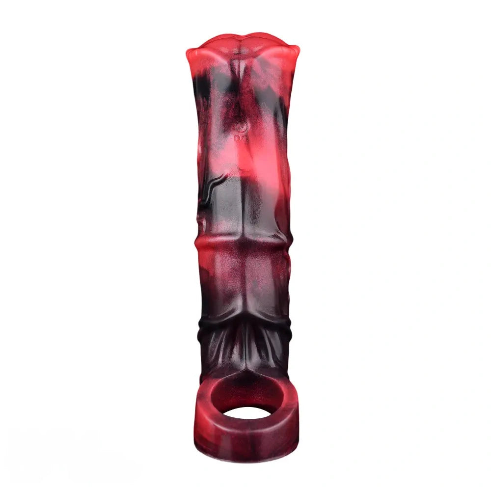 5.58in 7.17in Silicone Horse Cock Sleeve Vibrating Hollow Waterproof Dildo
