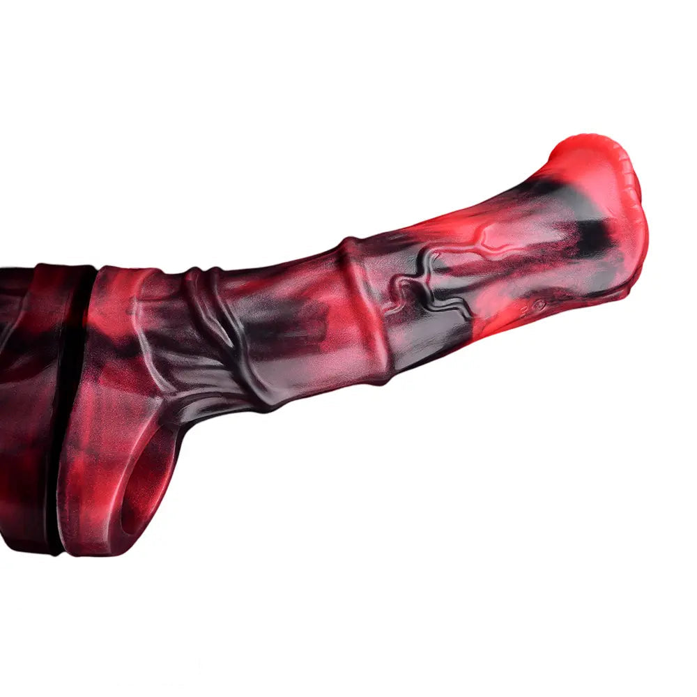 5.58in 7.17in Silicone Horse Cock Sleeve Vibrating Hollow Waterproof Dildo