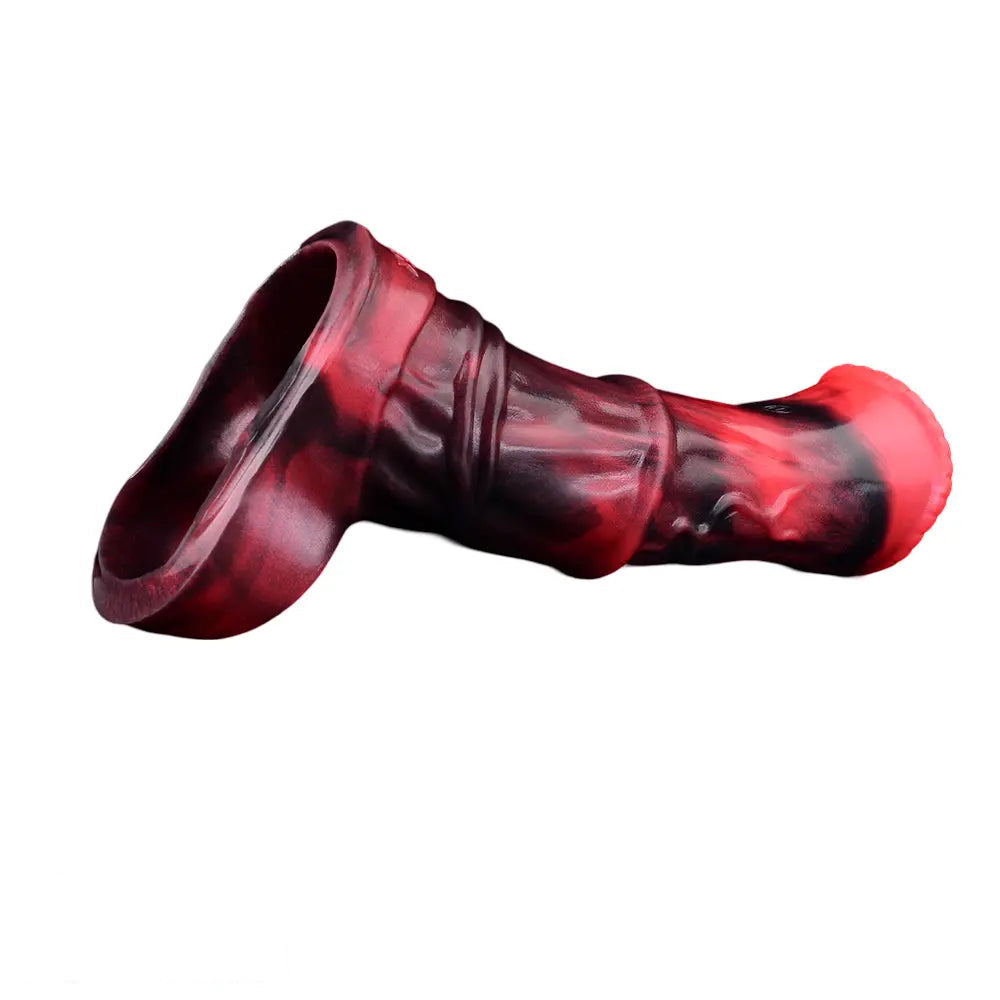 5.58in 7.17in Silicone Horse Cock Sleeve Vibrating Hollow Waterproof Dildo