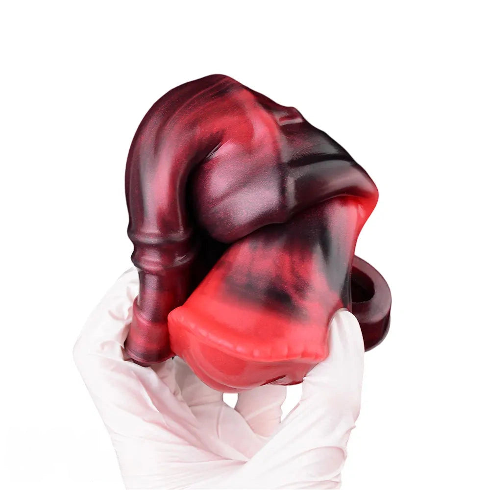 5.58in 7.17in Silicone Horse Cock Sleeve Vibrating Hollow Waterproof Dildo