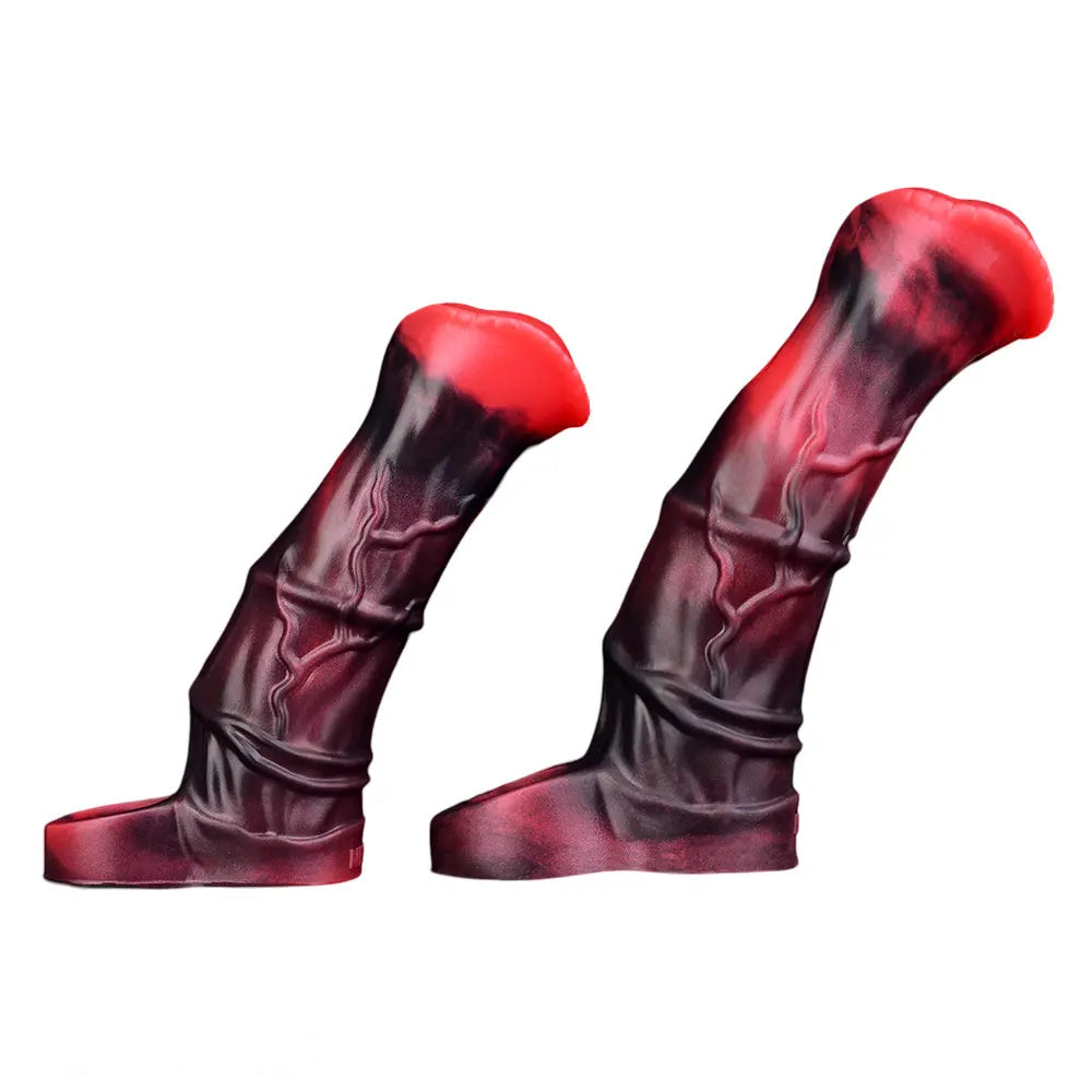 5.58in 7.17in Silicone Horse Cock Sleeve Vibrating Hollow Waterproof Dildo
