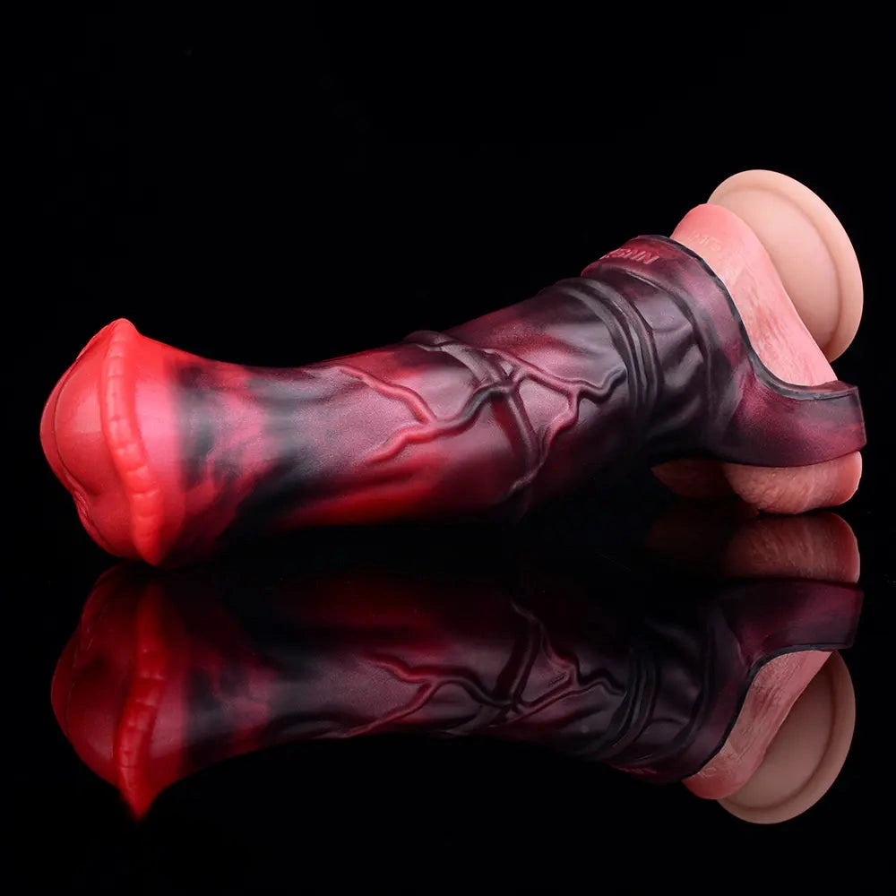5.58in 7.17in Silicone Horse Cock Sleeve Vibrating Hollow Waterproof Dildo