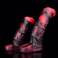 5.58in 7.17in Silicone Horse Cock Sleeve Vibrating Hollow Waterproof Dildo