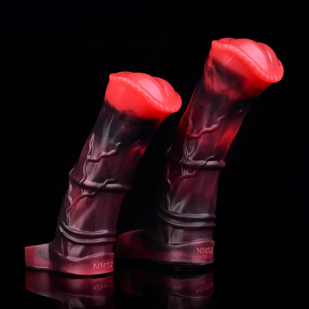 5.58in 7.17in Silicone Horse Cock Sleeve Vibrating Hollow Waterproof Dildo