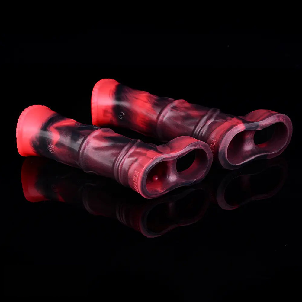 5.58in 7.17in Silicone Horse Cock Sleeve Vibrating Hollow Waterproof Dildo