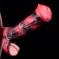 5.58in 7.17in Silicone Horse Cock Sleeve Vibrating Hollow Waterproof Dildo