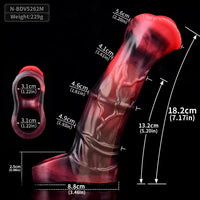 5.58in 7.17in Silicone Horse Cock Sleeve Vibrating Hollow Waterproof Dildo