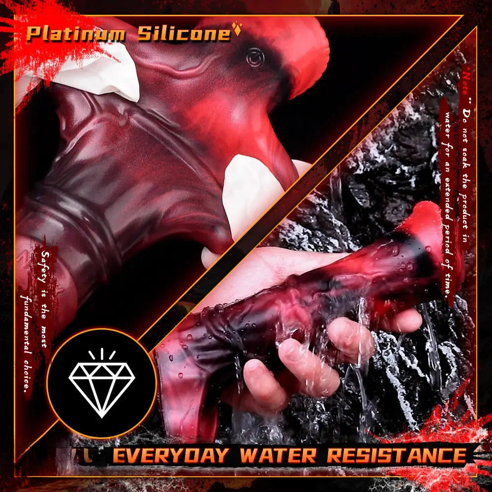 5.58in 7.17in Silicone Horse Cock Sleeve Vibrating Hollow Waterproof Dildo