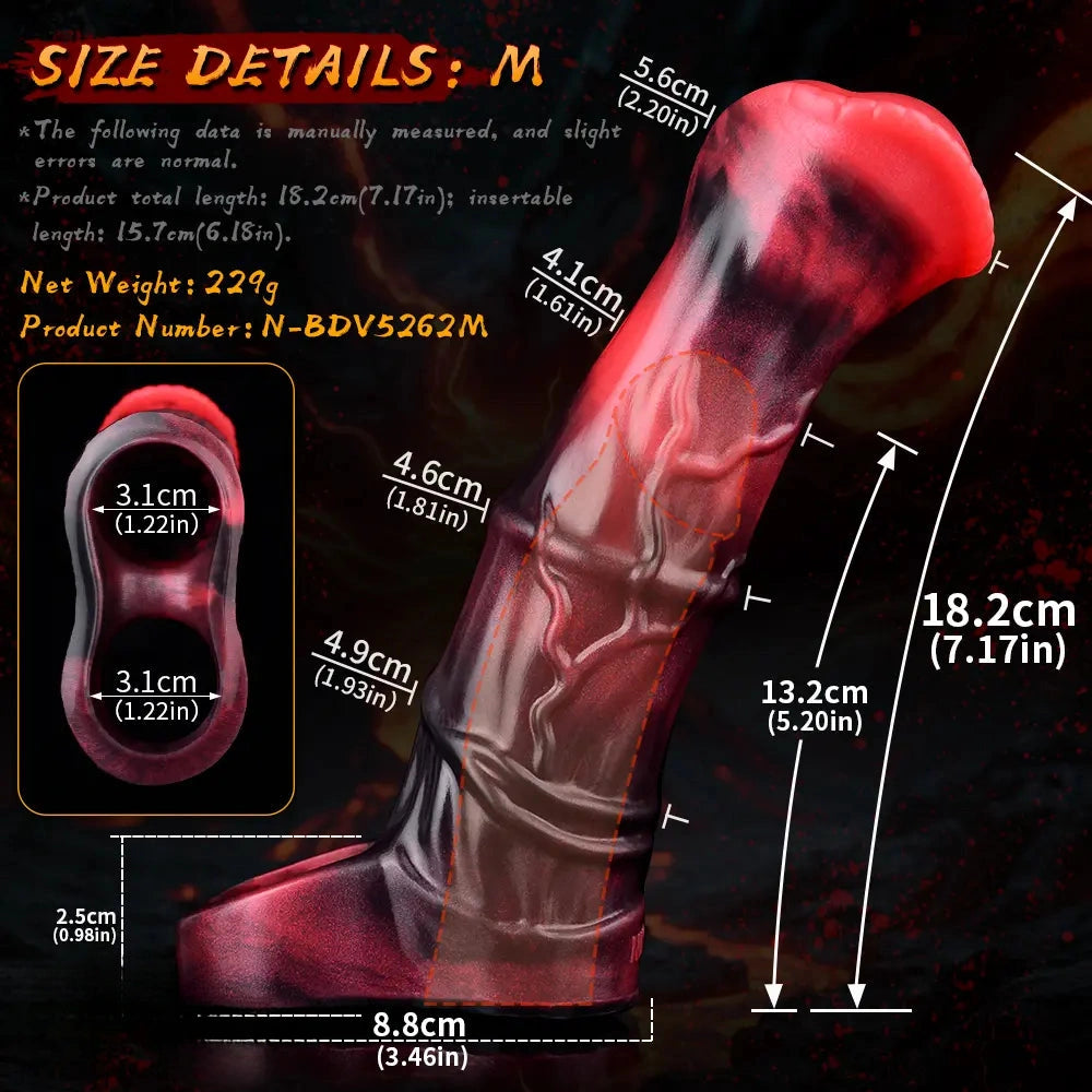 5.58in 7.17in Silicone Horse Cock Sleeve Vibrating Hollow Waterproof Dildo