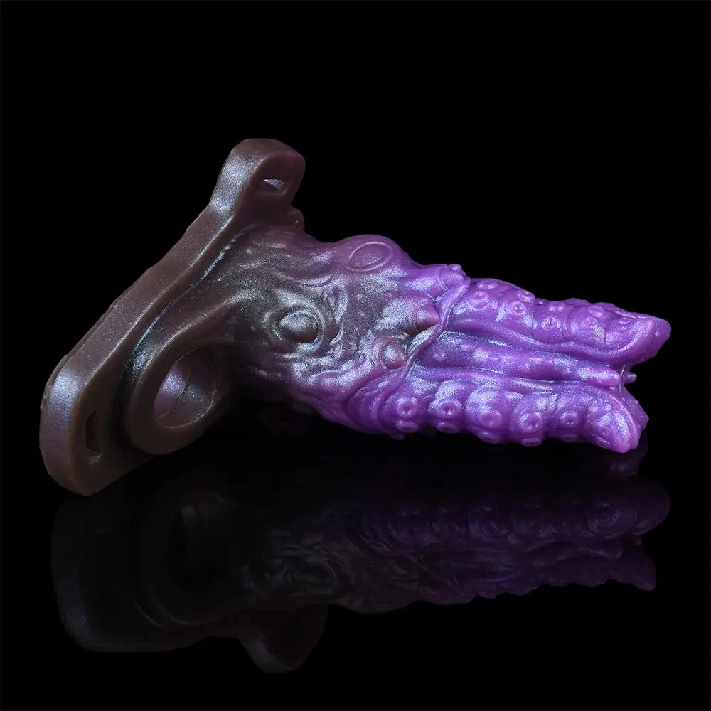 5.59in Dragon Beast Creature Odd Silicone Flexible Fantasy Hollow Dildo Sleeve