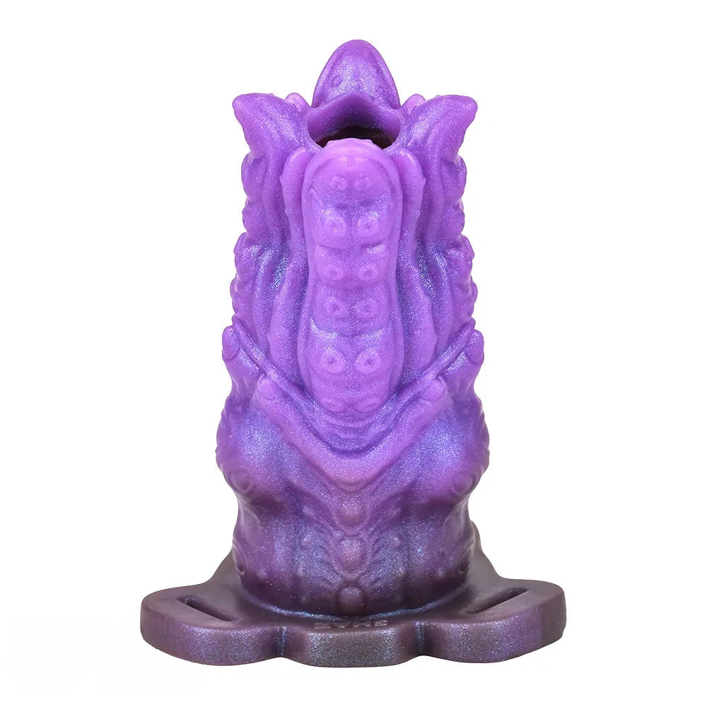 5.59in Dragon Beast Creature Odd Silicone Flexible Fantasy Hollow Dildo Sleeve