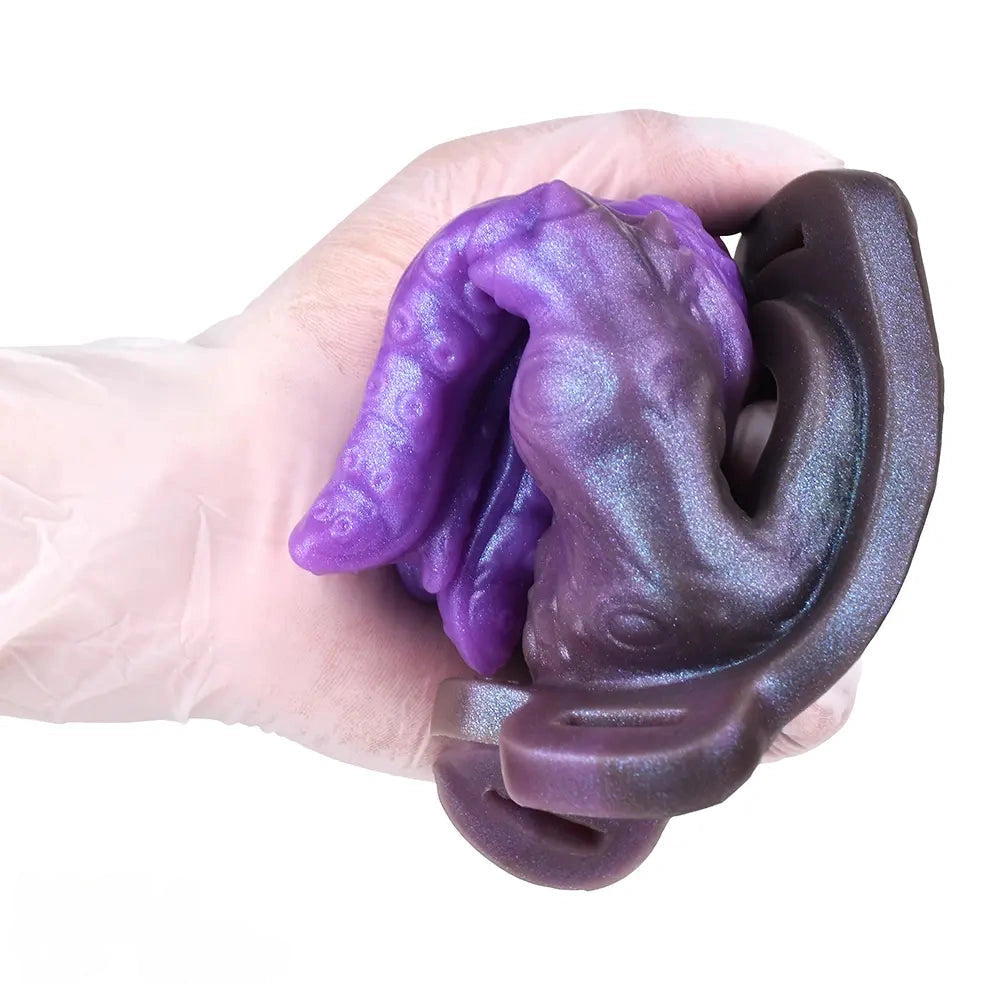 5.59in Dragon Beast Creature Odd Silicone Flexible Fantasy Hollow Dildo Sleeve