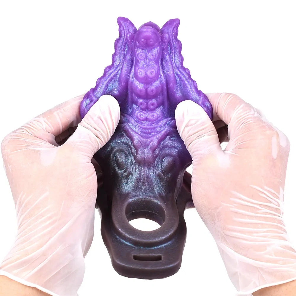 5.59in Dragon Beast Creature Odd Silicone Flexible Fantasy Hollow Dildo Sleeve