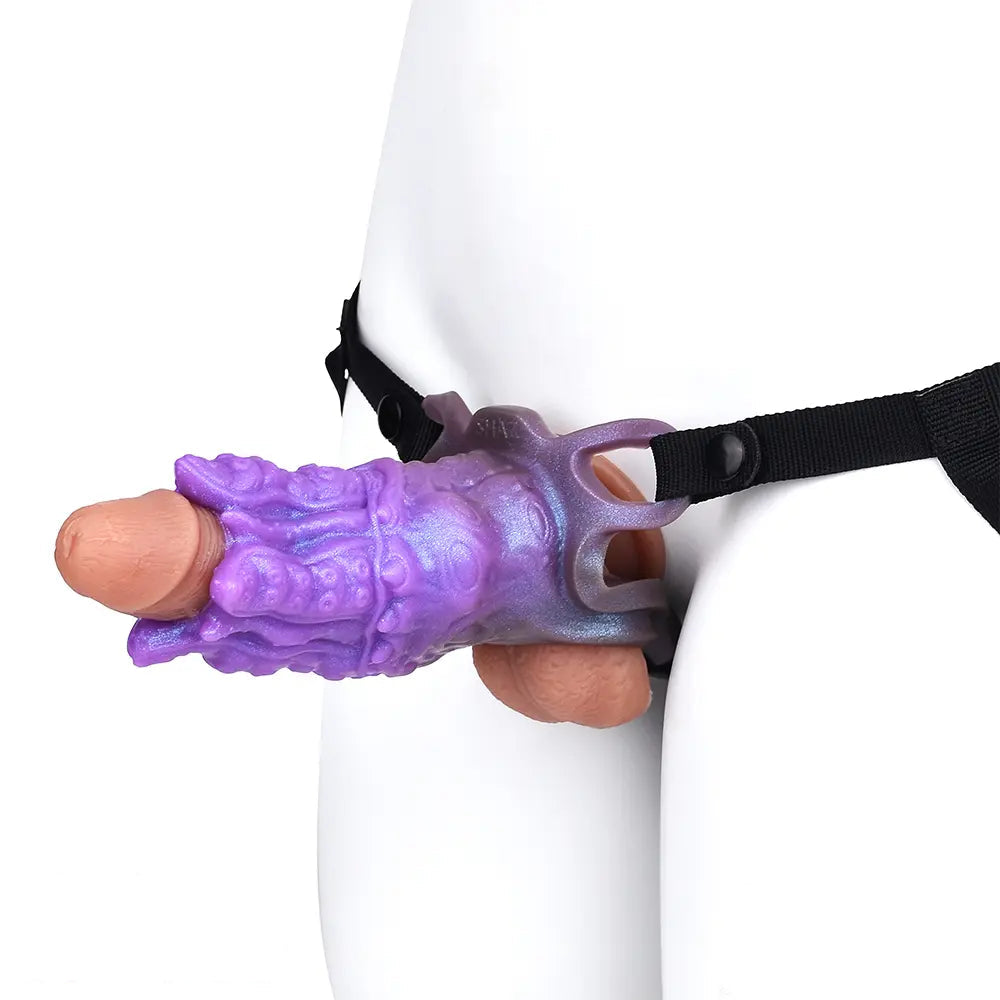 5.59in Dragon Beast Creature Odd Silicone Flexible Fantasy Hollow Dildo Sleeve