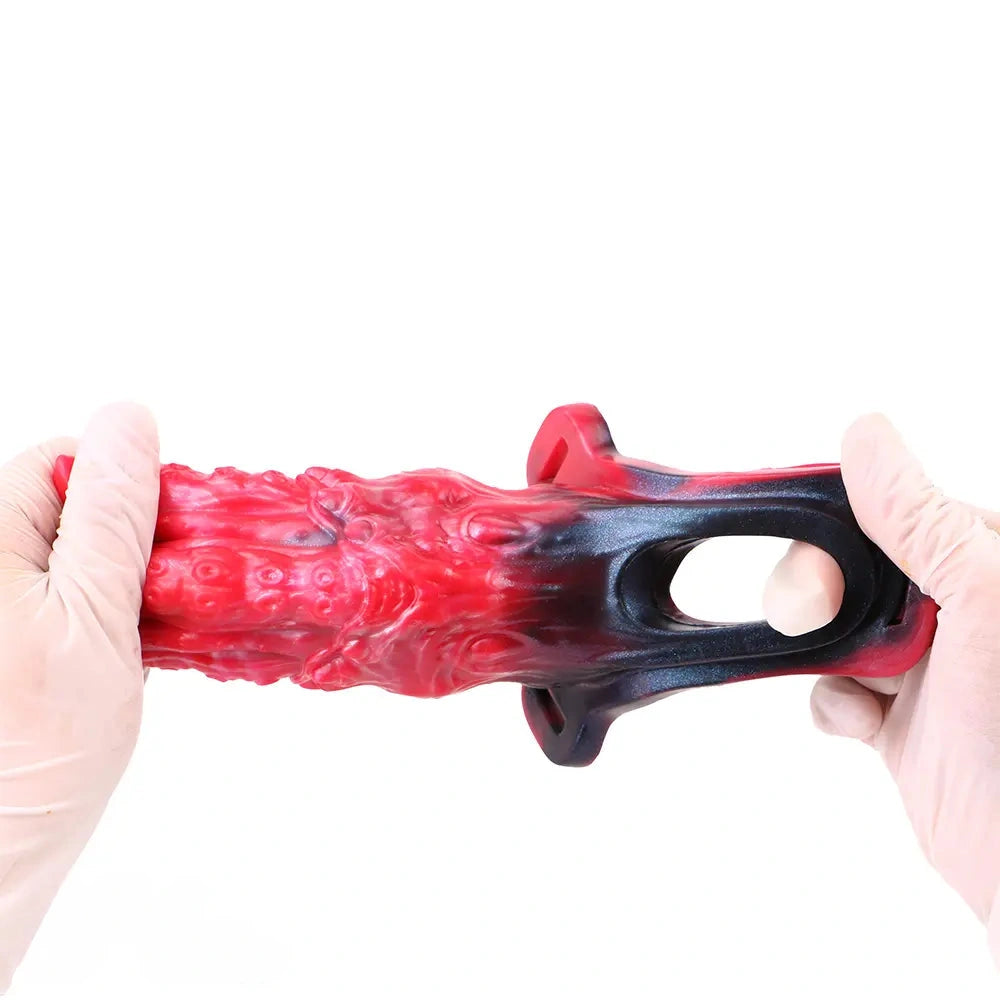5.59in Hollow Dildo Built-in keel Vibration Remote Strapon Odd Cock Sleeve