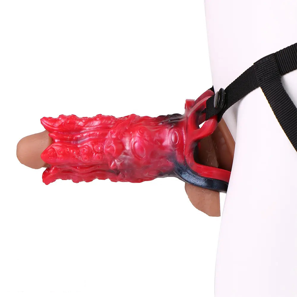 5.59in Hollow Dildo Built-in keel Vibration Remote Strapon Odd Cock Sleeve