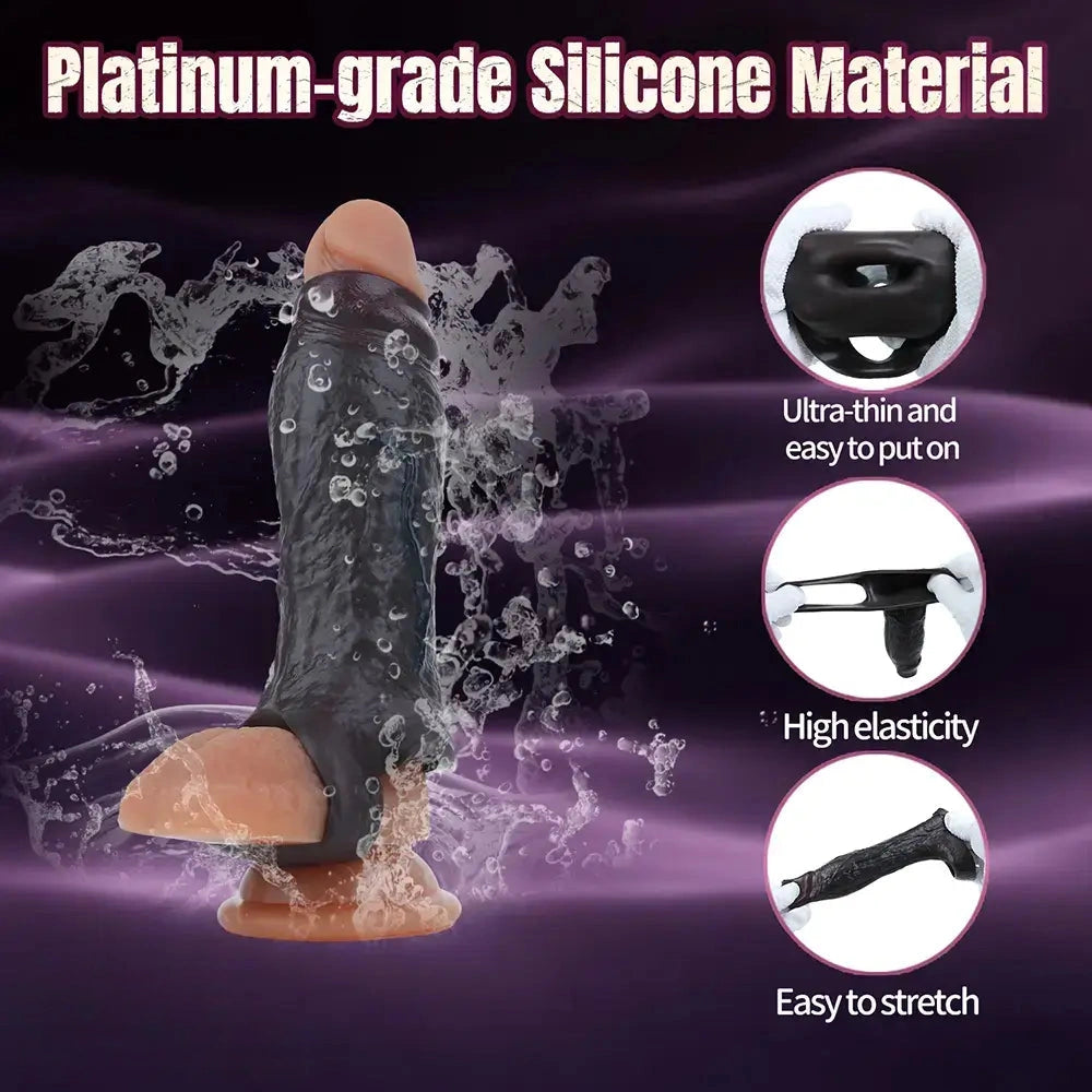 5.59in Realistic Dildo Penis Sleeve Cock Ring For Deep Stimulation G-Spot