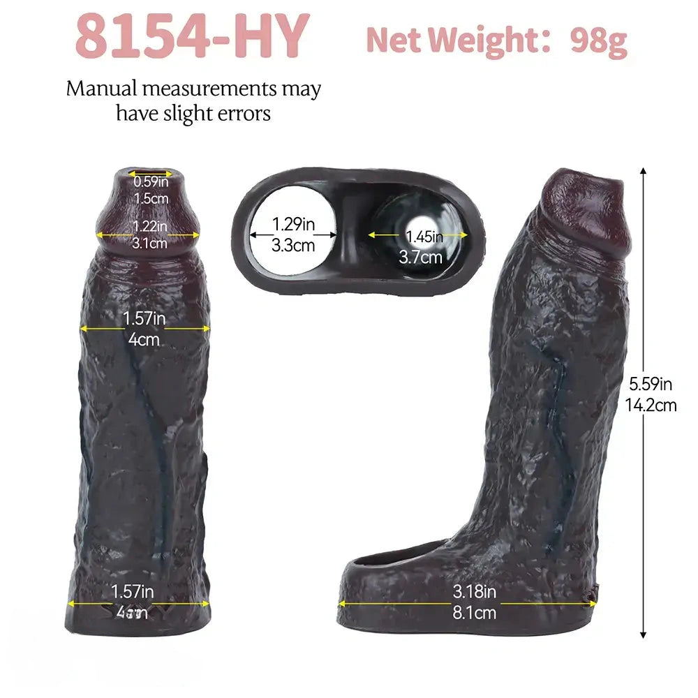 5.59in Realistic Dildo Penis Sleeve Cock Ring For Deep Stimulation G-Spot