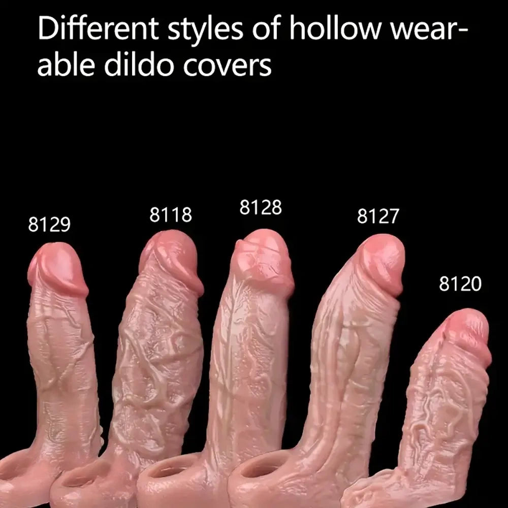 5.5in 6.3in 6.57in 6.6in 6.7in Silicone Penis Dildo Sleeve With Cock Ring