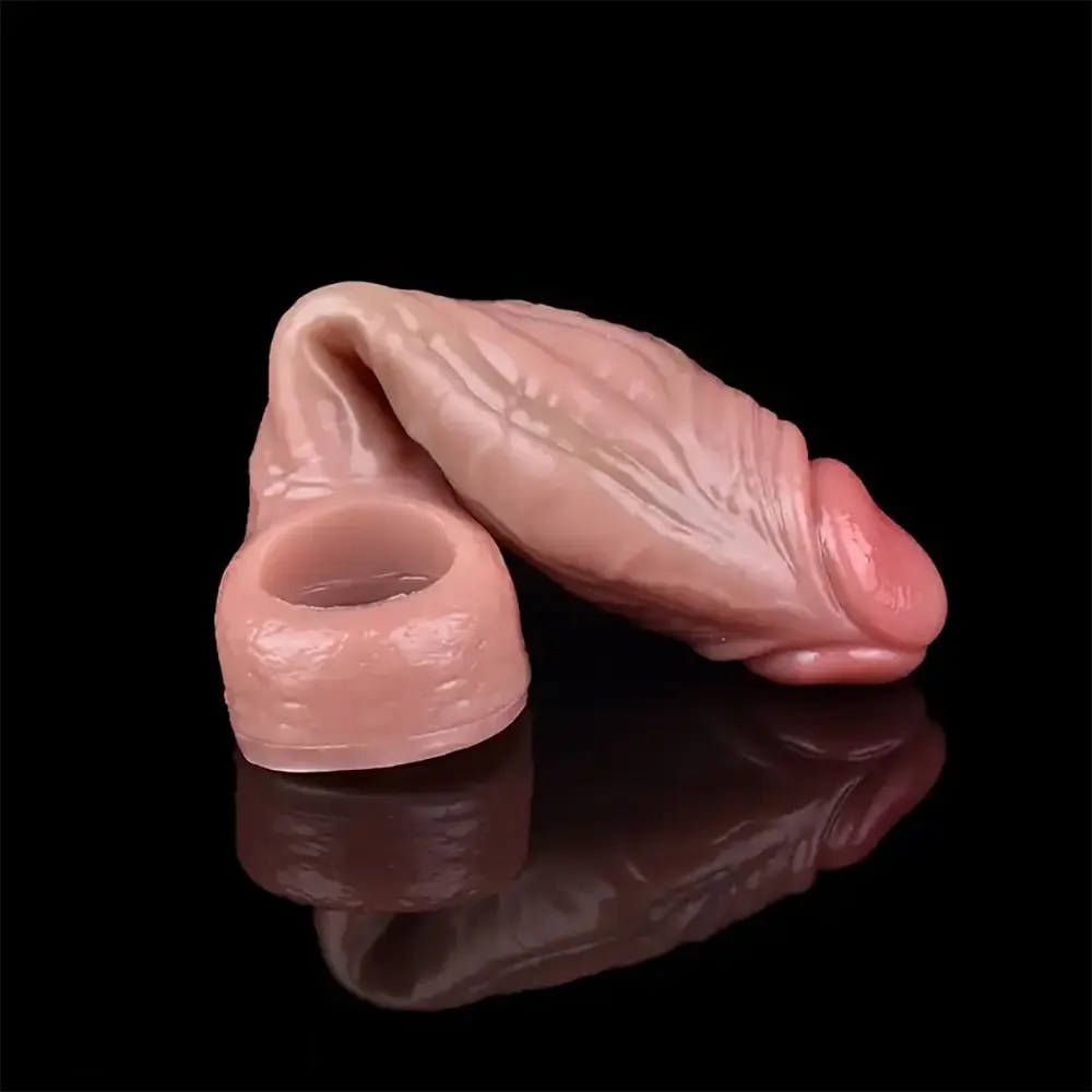 5.5in 6.3in 6.57in 6.6in 6.7in Silicone Penis Dildo Sleeve With Cock Ring