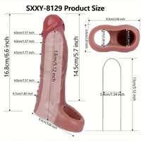 5.5in 6.3in 6.57in 6.6in 6.7in Silicone Penis Dildo Sleeve With Cock Ring